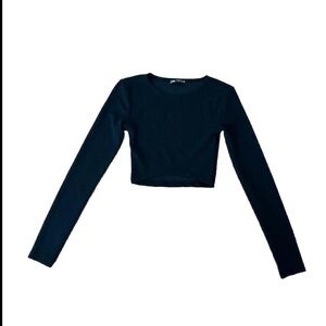 ✰zara long sleeve black top✰